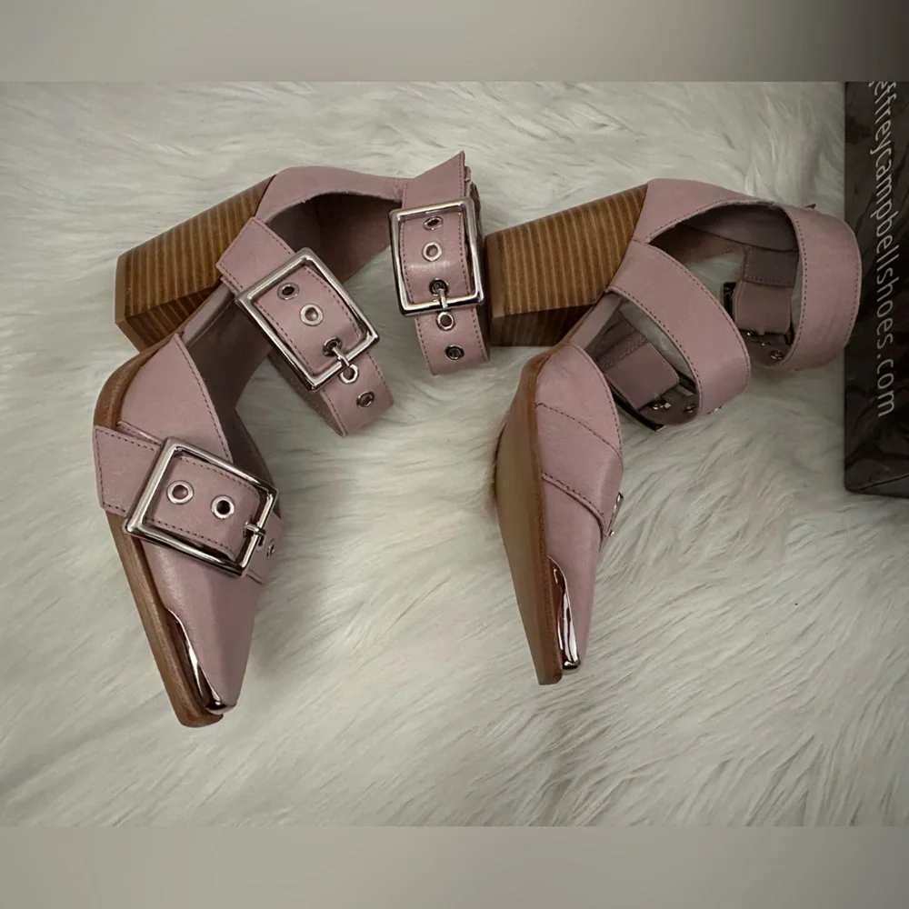 free people × Jeffrey Campbell Hendrix lilac leather heels size 5.5 - Picture 4 of 6